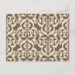 Ikat Maurische Damaske - Beige und Taube Postkarte