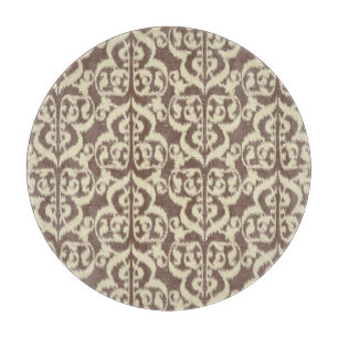 Ikat Maurische Damaske - Beige und Taube Schneidebrett
