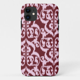 Ikat Maurische Damaske - bordeauxrot und rosa Case-Mate iPhone Hülle