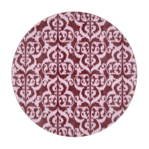 Ikat Maurische Damaske - bordeauxrot und rosa Schneidebrett
