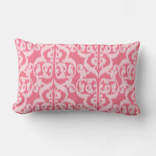 Ikat Maurische Damaske - Farbtöne von Korallenrosa Lendenkissen