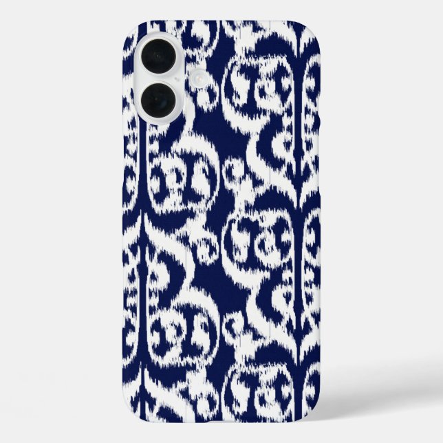 Ikat Maurische Damaske - Indigo und Weiß Case-Mate iPhone Hülle (Rückseite)