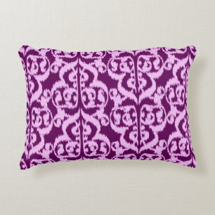 Ikat Maurische Damaske - lila und orchid Dekokissen