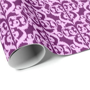Ikat Maurische Damaske - lila und orchid Geschenkpapier