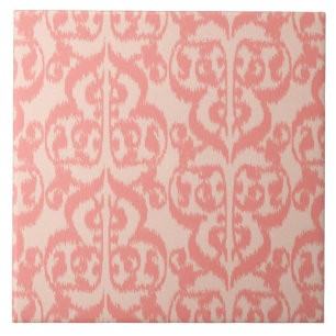 Ikat Maurische Damaske - pfirsich und korallenrosa Fliese
