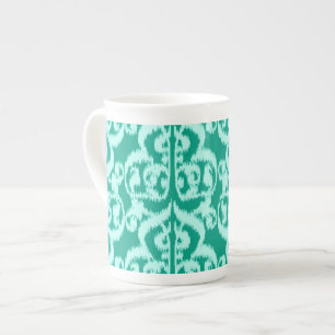 Ikat Maurische Damast - Pfau und Aqua Prozellantasse