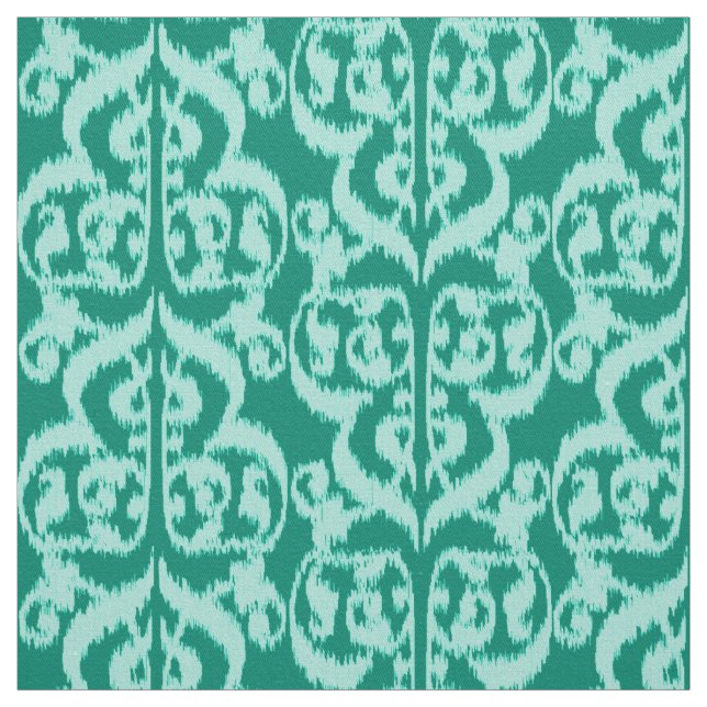 Ikat Maurische Damast - Pfau und Aqua Stoff (Muster)