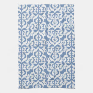 Ikat maurischer Damast - himmelblau und weiß Küchentuch