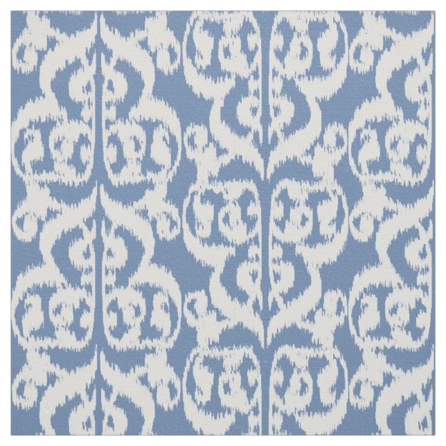 Ikat maurischer Damast - Himmelblau und -WEISS Stoff (Muster)