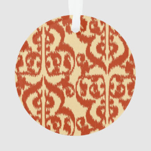 Ikat maurischer Damast - Mandarinorange Ornament