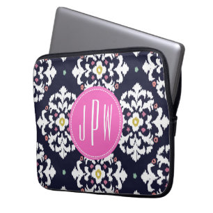 Ikat-Monogramm Laptopschutzhülle