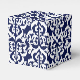 Ikat-Moorischer Damast - Indigo und Weiß Geschenkschachtel