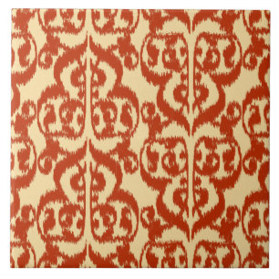 Ikat-Moorischer Damast - Mandarinorange Fliese