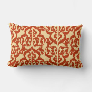 Ikat Moorish Damask - Mandarin orange Lendenkissen