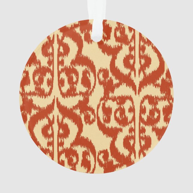 Ikat Moorish Damask - Mandarin orange Ornament (Rückseite)