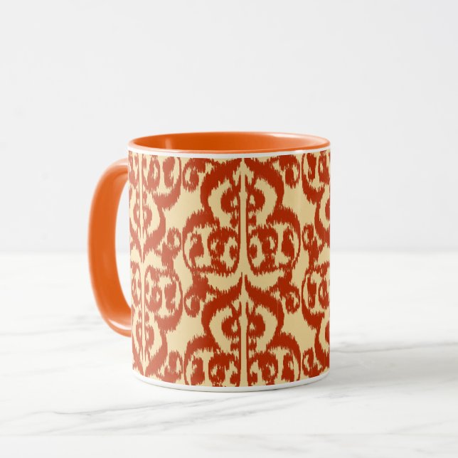 Ikat Moorish Damask - Mandarin orange Tasse (Vorderseite Links)
