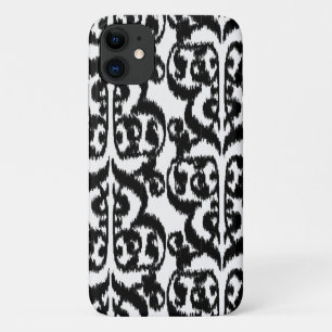 Ikat Moorish Damask - Schwarzweiß Case-Mate iPhone Hülle