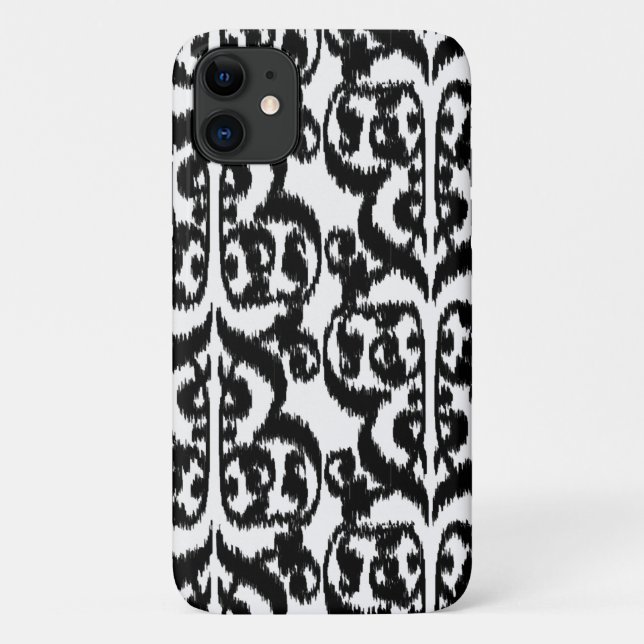 Ikat Moorish Damask - Schwarzweiß Case-Mate iPhone Hülle (Rückseite)