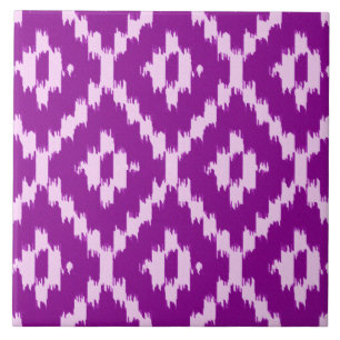Ikat-Muster - Amethyst lila und orchid Fliese