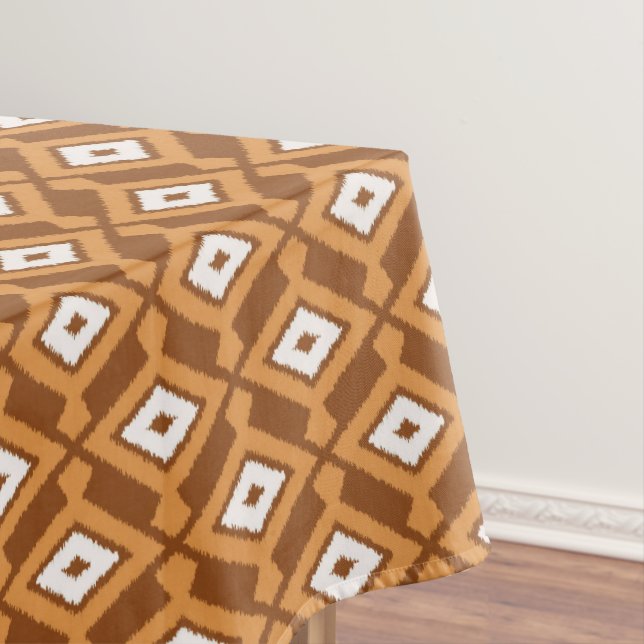 Ikat Muster - Braun, Rost und Creme Tischdecke (Beispiel)