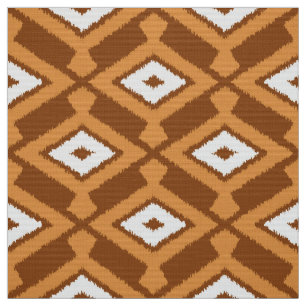 Ikat Muster - Brown, Rost und Creme Stoff