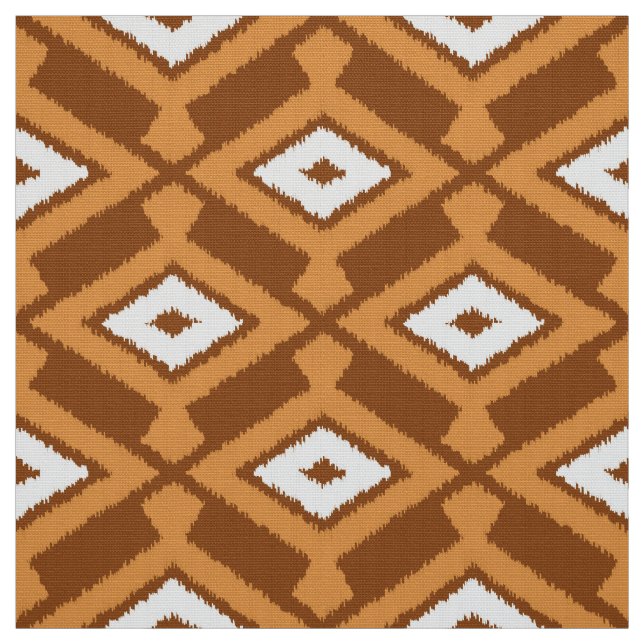 Ikat Muster - Brown, Rost und Creme Stoff (Muster)