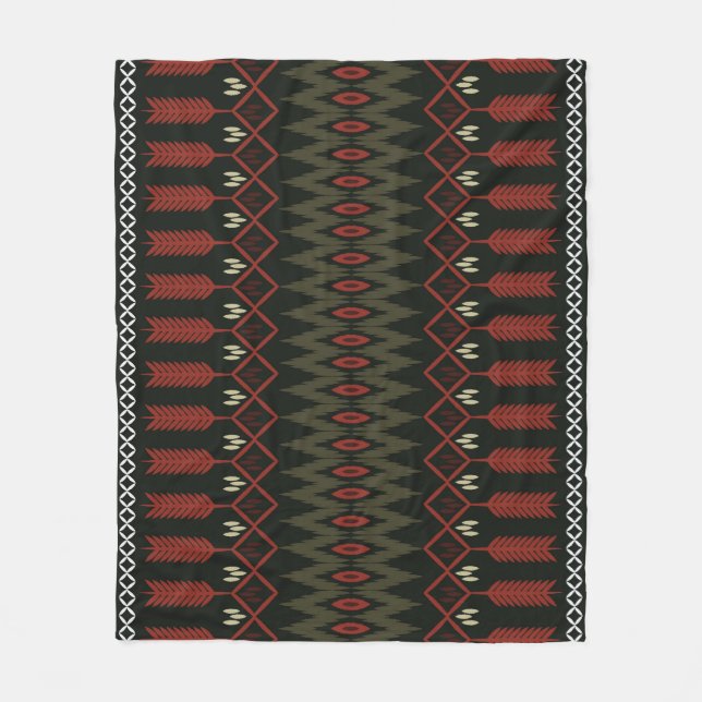 Ikat-Muster: Geometrisches ethnisches Ornament Fleecedecke (Vorderseite)