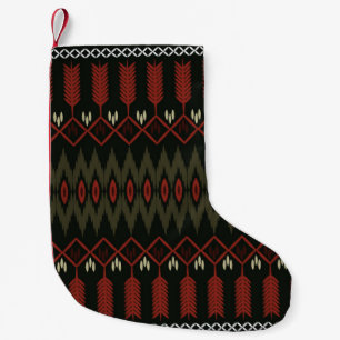 Ikat-Muster: Geometrisches ethnisches Ornament Kleiner Weihnachtsstrumpf