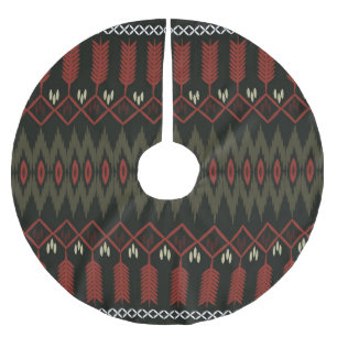 Ikat-Muster: Geometrisches ethnisches Ornament Polyester Weihnachtsbaumdecke