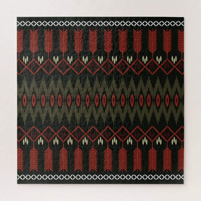 Ikat-Muster: Geometrisches ethnisches Ornament Puzzle (Vertikal)