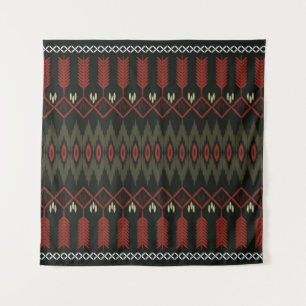 Ikat-Muster: Geometrisches ethnisches Ornament Wandteppich