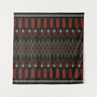 Ikat-Muster: Geometrisches ethnisches Ornament Wandteppich