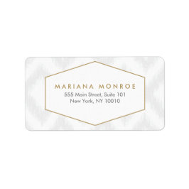 Ikat-Muster im Grauen Designer-Adressetikett Adressaufkleber