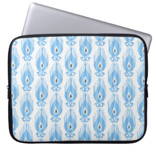 Ikat-Muster in blau und weiß Laptopschutzhülle