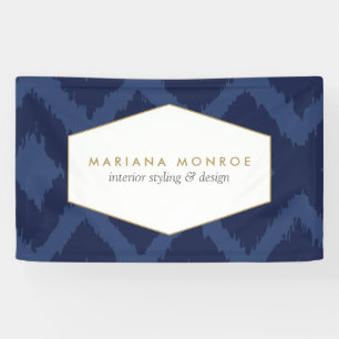 Ikat-Muster in Blue Designer Banner