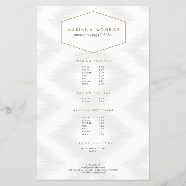 Ikat-Muster in Grau Designer Flyer (Vorne)