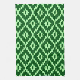 Ikat-Muster - Pine grün und blassgrün Handtuch