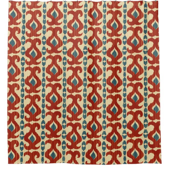 Ikat-nahtloses Muster Duschvorhang (Vorderseite)