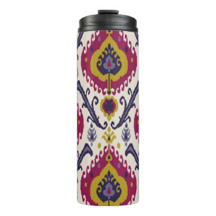 Ikat nahtloses Muster Hintergrund Traditionelles M Thermosbecher