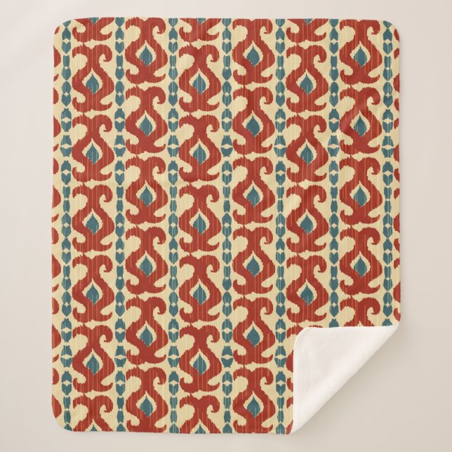 Ikat-nahtloses Muster Sherpadecke (Vorderseite)