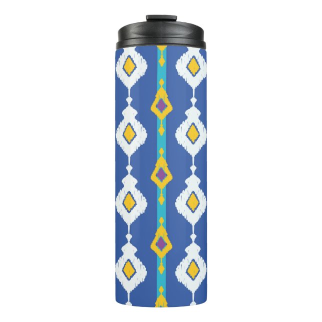 Ikat-nahtloses Muster  Thermosbecher (Vorderseite)