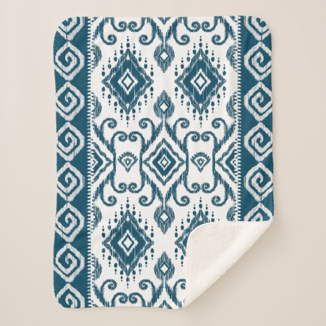 Ikat Paisley Pattern Sherpadecke (Vorderseite)