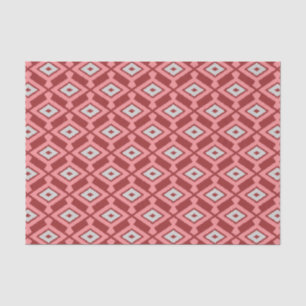 Ikat Pattern - Burgund, Grau und Korallen Seidenpapier