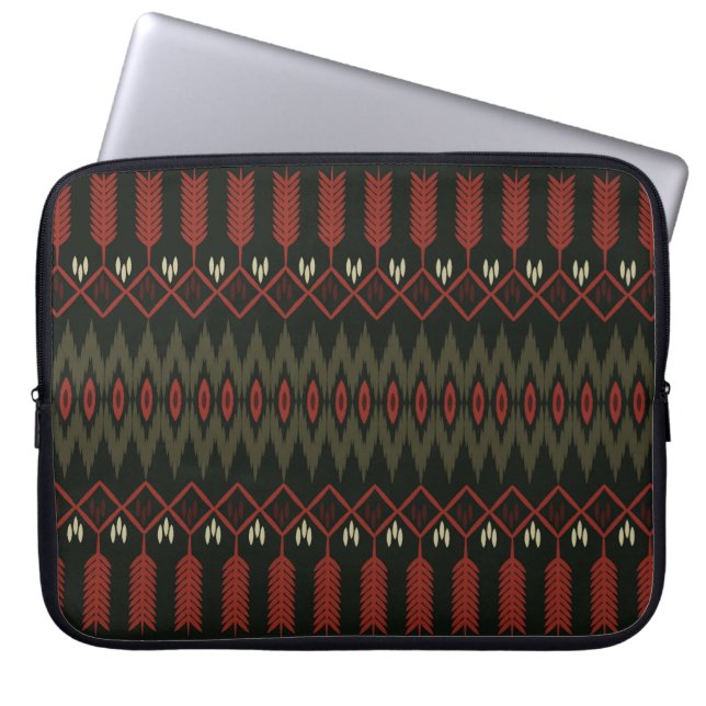 ikat Pattern. Geometrisches nahtloses Ornament. et Laptopschutzhülle (Vorderseite)