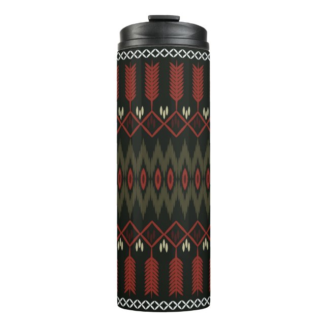ikat Pattern. Geometrisches nahtloses Ornament. et Thermosbecher (Vorderseite)