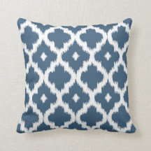 Ikat Quatrefoil Muster-dunkles Denim-Blau