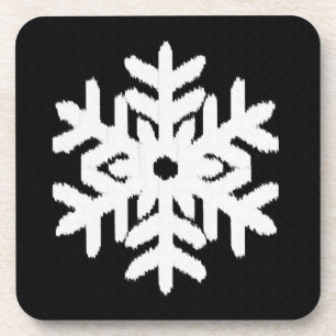 Ikat-Schneeflocke - Schwarz und Weiß Getränkeuntersetzer