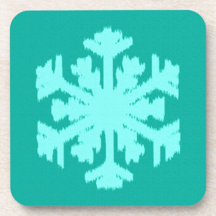 Ikat-Schneeflocke - Türkis und Aquamarin Untersetzer