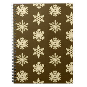 Ikat-Schneeflocken - Beige und Schokoladenbraun Notizblock