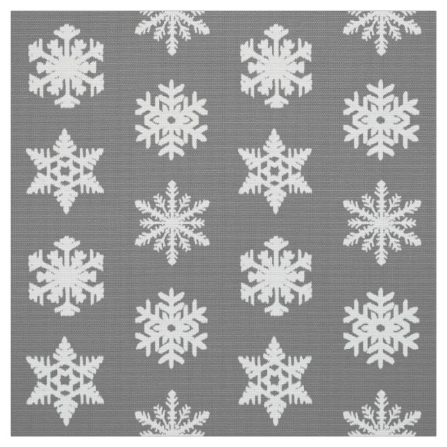 Ikat-Schneeflocken - Kohle grau und weiß Stoff (Muster)